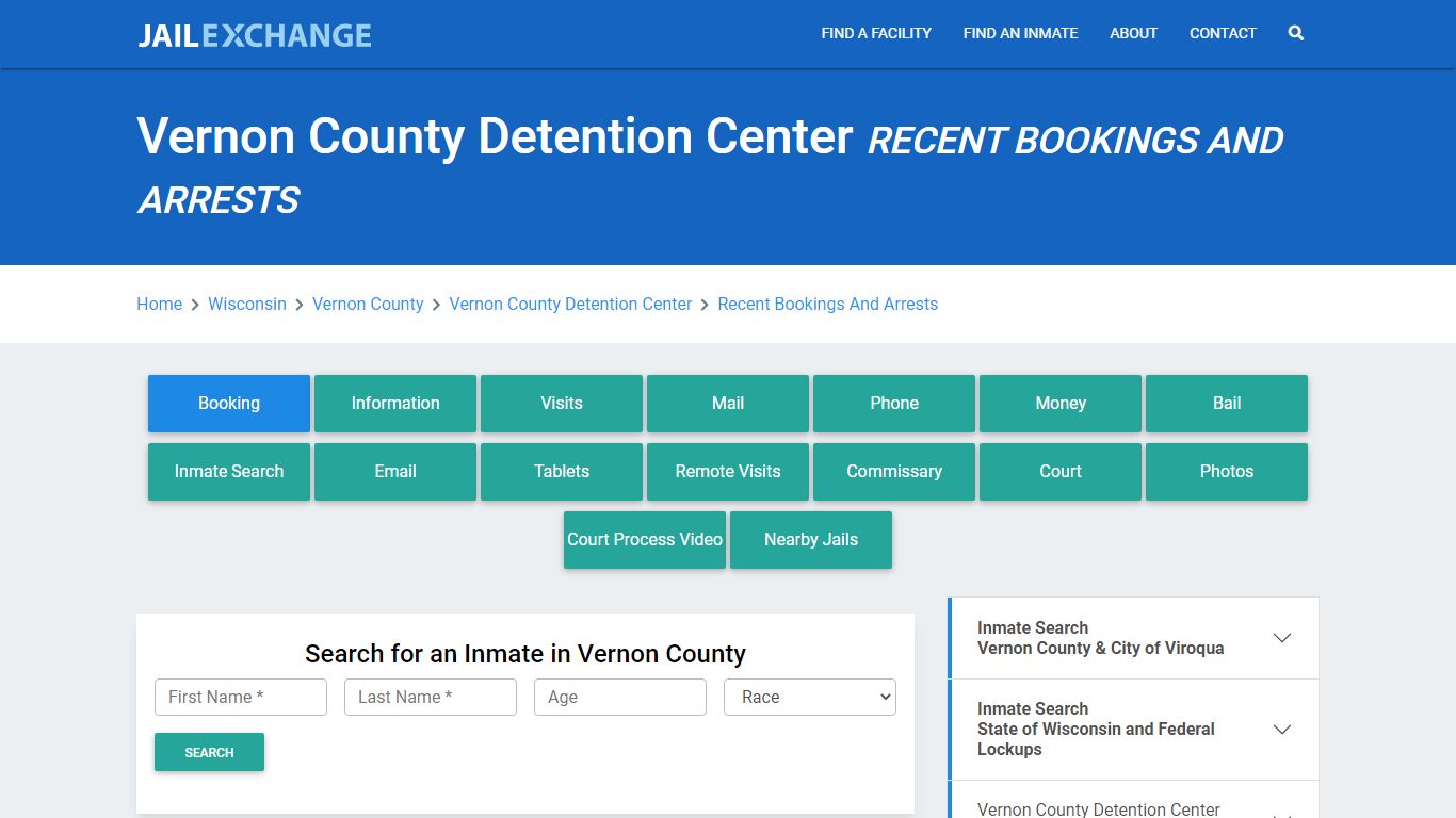 Vernon County Detention Center Recent Bookings And Arrests - Jail Exchange